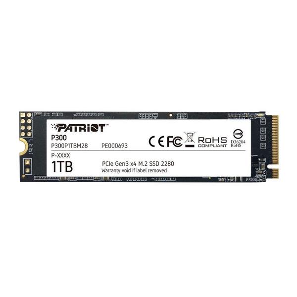 Imagem de SSD 1 TB Patriot P300, M.2 2280, PCIe Gen3x4, Leitura: 2100MB/S e Gravação: 1650MB/s - P300P1 TBM28