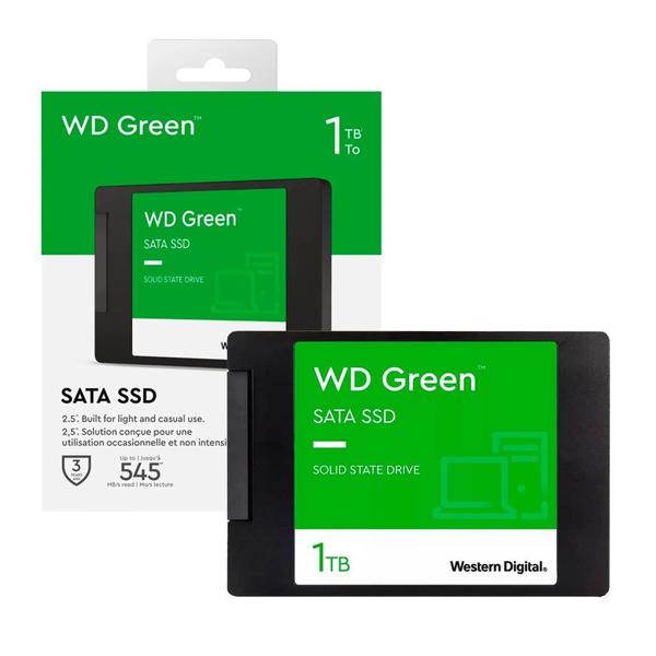 Imagem de Ssd 1Tb 2.5 Sata 3 545mb/s Leit. 430mb/s Grav. WD Green WDS100T3G0A Western Digital