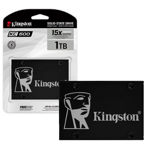 Imagem de Ssd 1Tb Kingston Kc600, Sata 3.0 6Gb/S, Leitura 550Mb/S,