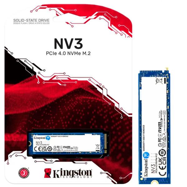 Imagem de SSD 1TB Kingston Nv3, M.2 2280 PCIe, NVMe, Leitura 6000MB/s, Gravação 4000MB/s - SNV3S/1000G