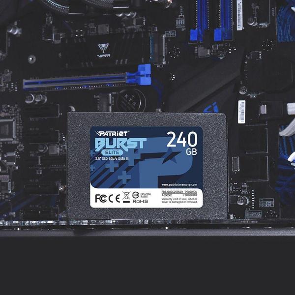 Imagem de SSD 240 GB Patriot Burst Elite, 2.5", SATA III, Leitura: 450MB/s e Gravação: 320MB/s - PBE240GS25SSD