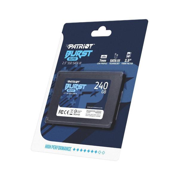 Imagem de SSD 240 GB Patriot Burst Elite, 2.5", SATA III, Leitura: 450MB/s e Gravação: 320MB/s - PBE240GS25SSD