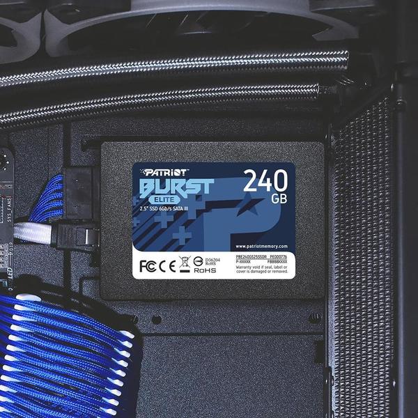 Imagem de SSD 240 GB Patriot Burst Elite, 2.5", SATA III, Leitura: 450MB/s e Gravação: 320MB/s - PBE240GS25SSDR