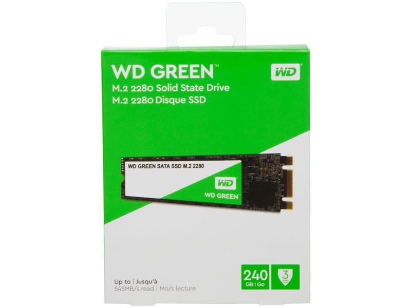 Imagem de SSD 240GB Western Digital SATA 3.0 M.2 2280 - Leitura 540MB/s e Gravação 465MB/s Green