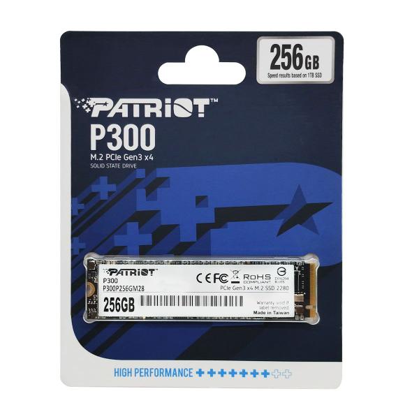 Imagem de SSD 256GB Patriot P300, M.2 2280 PCIe 3x4 NVMe 1.3, Leitura 1700MB/s, Grav. 1100MB/s - P300P256GM28