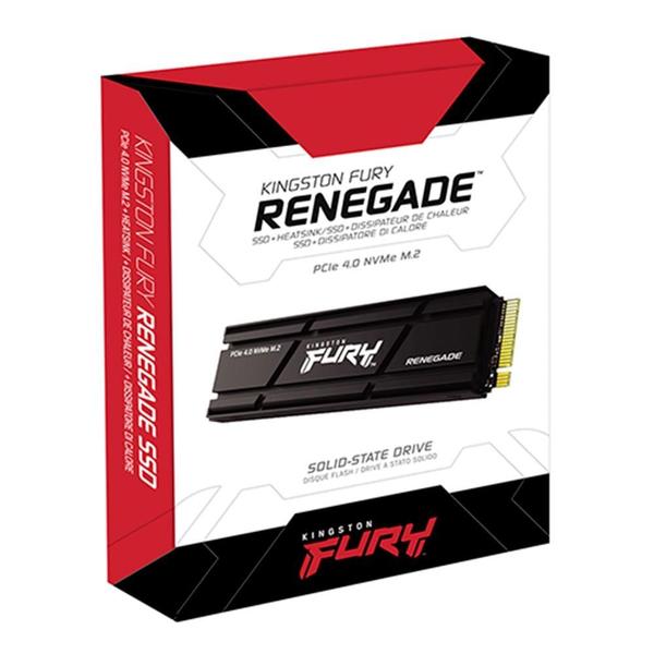 Imagem de SSD 2TB Kingston Fury Renegade com Dissipador, PCIe 4.0 NVMe M.2, Gen4x4, Leitura: 7300MB/s e Gravação: 7000MB/s, Preto, compatível com o PlayStati...