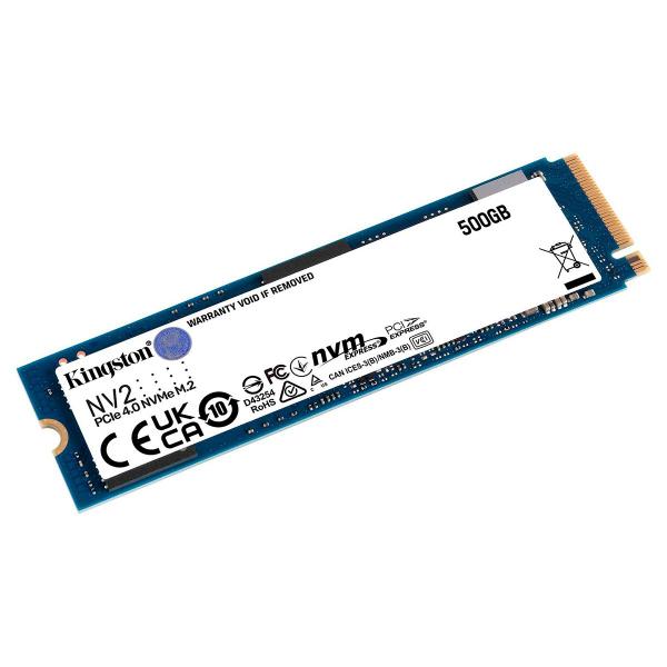 Imagem de SSD 500GB Kingston NV2, M.2 2280, NVMe PCIe 4.0 x4, Leitura 3500MB/s, Gravação 2100MB/s - SNV2S/500G