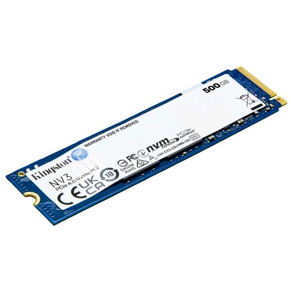 Imagem de SSD 500GB Kingston NV3, M.2 2280, PCIe 4.0 NVMe, Leitura/Gravação: 5000/3000 MB/s, SNV3S/500G  KINGSTON