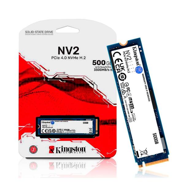 Imagem de Ssd 500GB M.2 NVMe PCIe 4 3500mb/s Leit. 2100mb/s Grav. NV2 SNV2S/500G Kingston