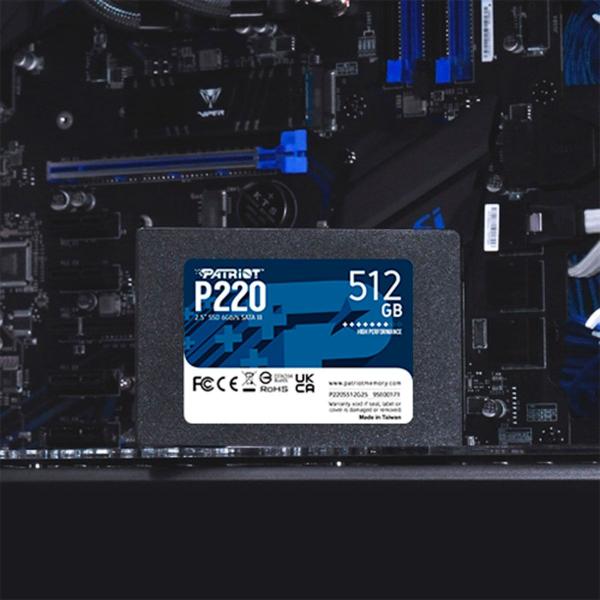 Imagem de SSD 512GB Patriot P210, 2.5" Sata III 6Gb/s, Leitura 520MB/s, Gravação 430MB/s - P210S512G25