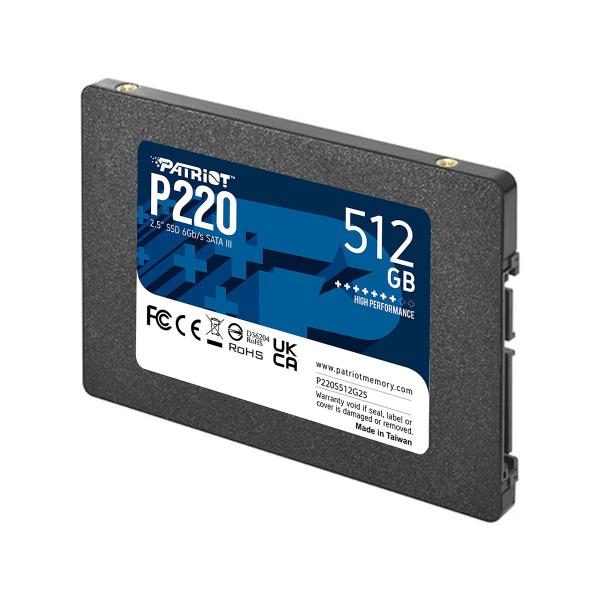 Imagem de SSD 512GB Patriot P210, 2.5" Sata III 6Gb/s, Leitura 520MB/s, Gravação 430MB/s - P210S512G25