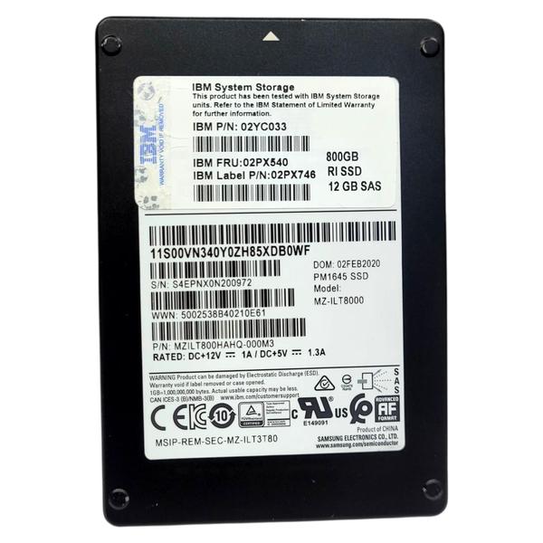 Ssd 800gb Ibm Sas 12gbs 2.5 02px540 V5000 v5000e v5030e - HD