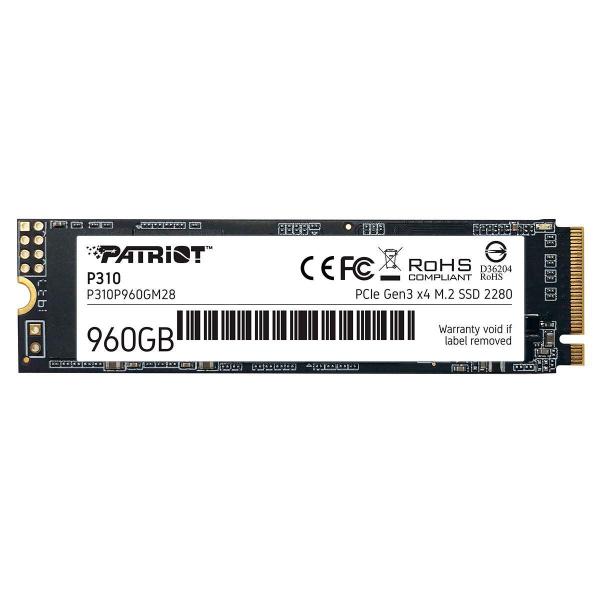 Imagem de Ssd 960Gb Patriot P310, M.2 2280 Pcie 3X4 Nvme 1.3, Leitura