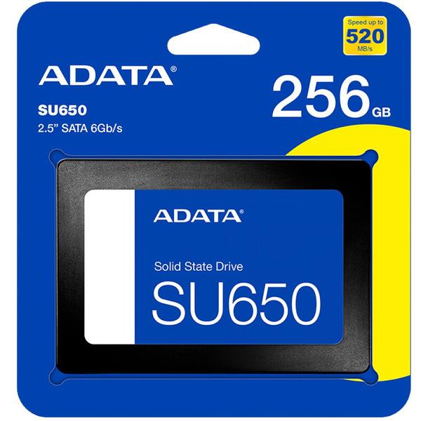 Imagem de SSD Adata 256GB, SU650, Sata III, Leitura 520MBs e Gravação 450MBs, ASU650SS-256GT-R