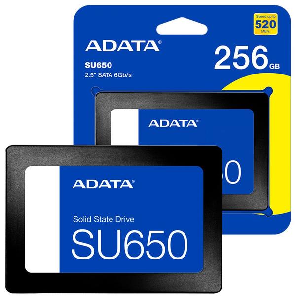 Imagem de SSD Adata 256GB, SU650, Sata III, Leitura 520MBs e Gravação 450MBs, ASU650SS-256GT-R