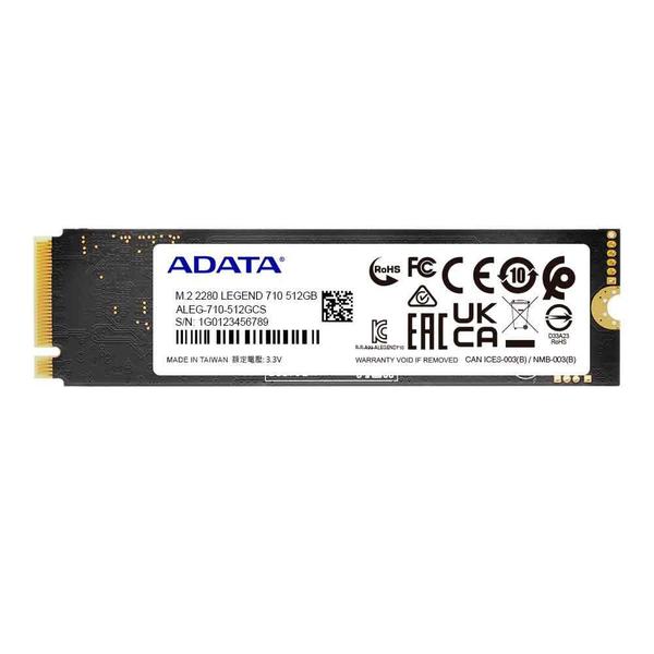 Ssd Adata Legend 710 512gb M.2 2280 Nvme Pcie 3.0 - Aleg-710-512gcs Imagem de Ssd Adata Legend 710 512gb M.2 2280 Nvme Pcie 3.0 - Aleg-710-512gcs