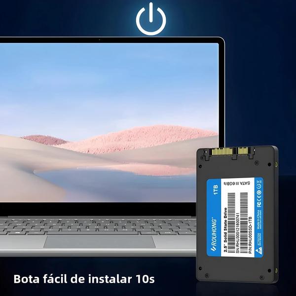 Imagem de SSD Interno SATA3 ROUHONG - 1TB, 512GB, 256GB, 128GB, 480GB, 240GB - para Laptop e Desktop