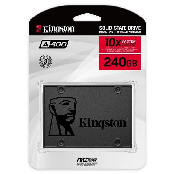 Imagem de SSD Kingston A400 240GB, SATA, 6GBps, Leitura 500MB/s E Gravação 350MB/s - Sa400s37/240g