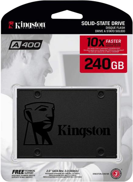 Imagem de SSD Kingston A400, 480GB, SATA, Leitura 500MB/s, Gravação 450MB/s - SA400S37/480G