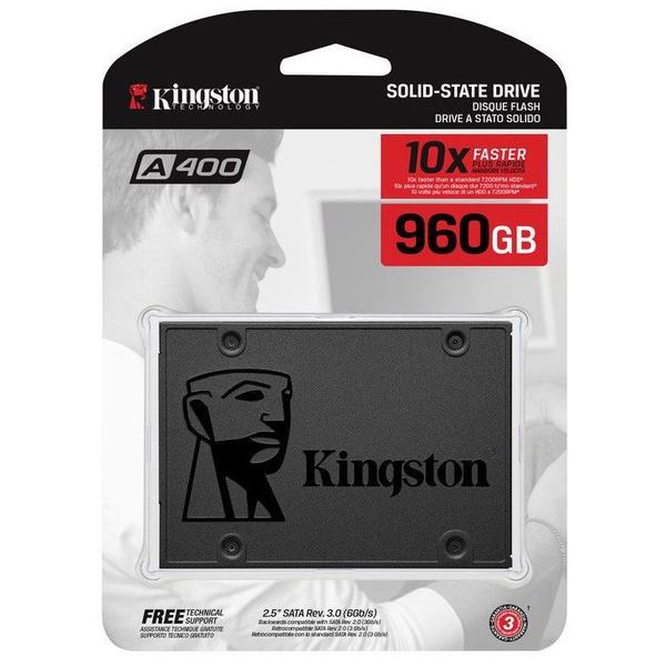 Imagem de SSD Kingston A400 960GB SATA 3 III 2,5" 7mm para PC e Notebook SA400S37/960G