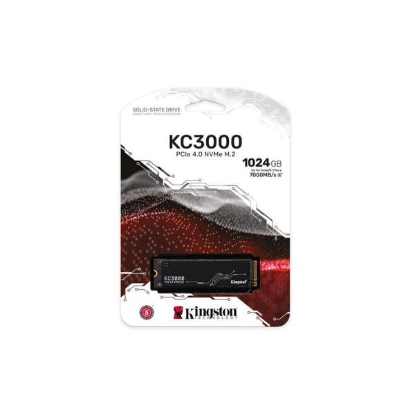 Imagem de SSD Kingston KC3000 NVME 1024GB M.2 2280 PCIe Leitura 7000 MB/s Gravação 6000 MB/s SKC3000S/1024G