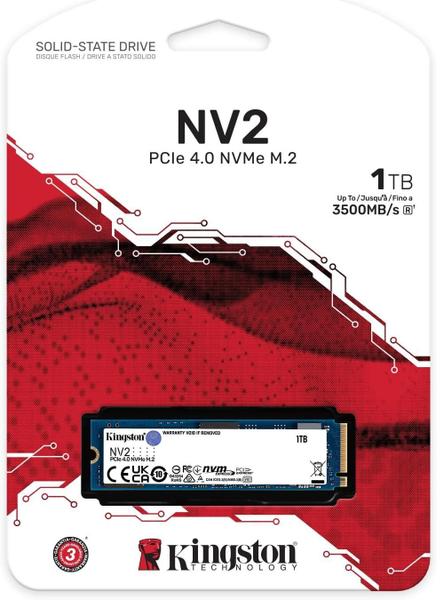 Imagem de SSD Kingston NV2 1TB NVMe M.2 2280 (Leitura até 3500MB/s e Gravação até 2100MB/s)