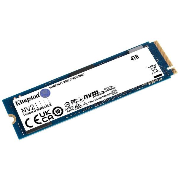 Imagem de SSD Kingston NV2, 4TB, M.2 2280 PCIe 4.0, NVMe Gen 4x4, Leitura: 3500 MB/s e Gravação: 2800 MB/s, Azul - SNV2S/4000G