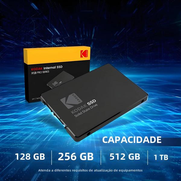 Imagem de SSD Kodak SATA3 128GB/256GB/512GB/1TB - 2,5 Polegadas - 550MB/s