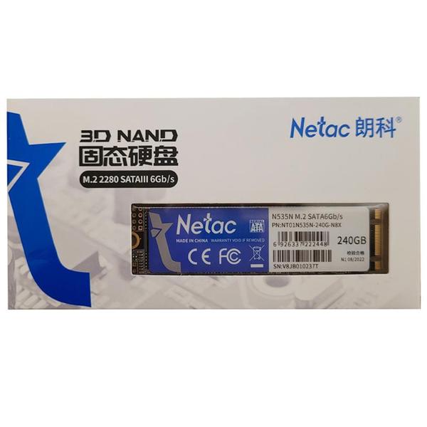 Imagem de Ssd M.2 Nvme 240Gb Netac 2400Mb/S Leitura 1700Mb/S Escrita