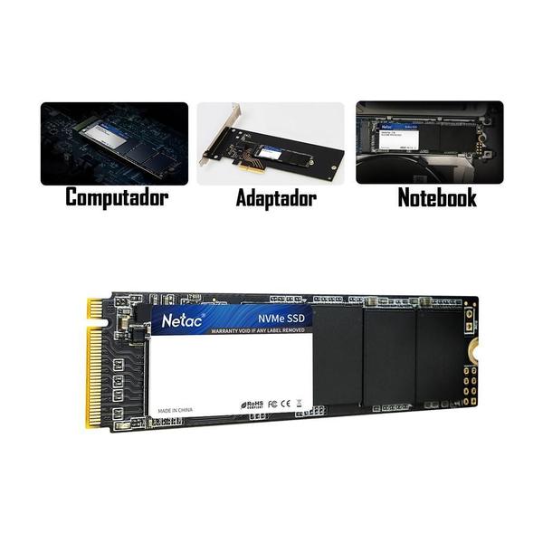 Imagem de Ssd M.2 Nvme 512Gb Netac 2400Mb/S Leitura 1700Mb/S Escrita