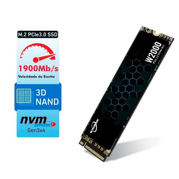 Imagem de Ssd M.2 Nvme Walram 128Gb, Leitura 2600Mb/S,Escrita 1900Mb/S