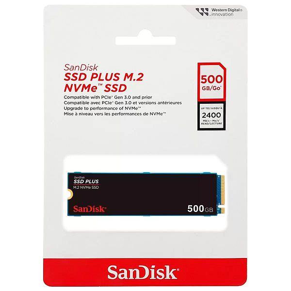 Imagem de SSD M2 500GB NVME Sandisk PLUS 2280 Pcie 3.0 SDSSDA3N-500G-G26