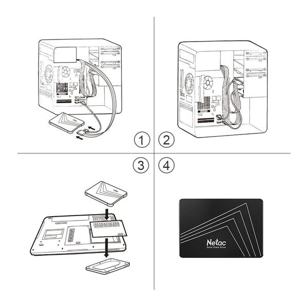 Imagem de SSD NETAC 120gb SATA 3 Memoria Para Notebook, PC e Consoles / Leitura: até 535 mb/s - Gravação: até 510 mb/s