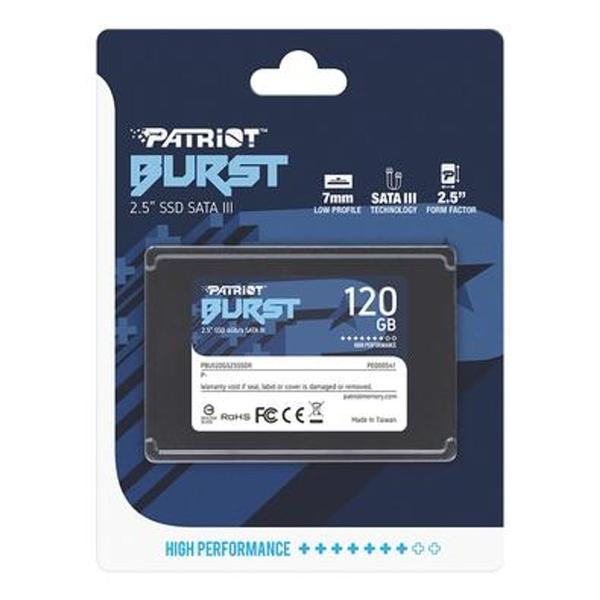 Imagem de SSD Patriot Burst, 120GB, Sata III, 2.5, Leitura 560MBs e Gravação 540MBs