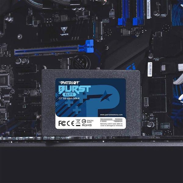 Imagem de SSD Patriot Burst Elite, 120GB, Sata III, Leitura 450MB/s e Gravação 320MB/s, PBE120GS25SSDR