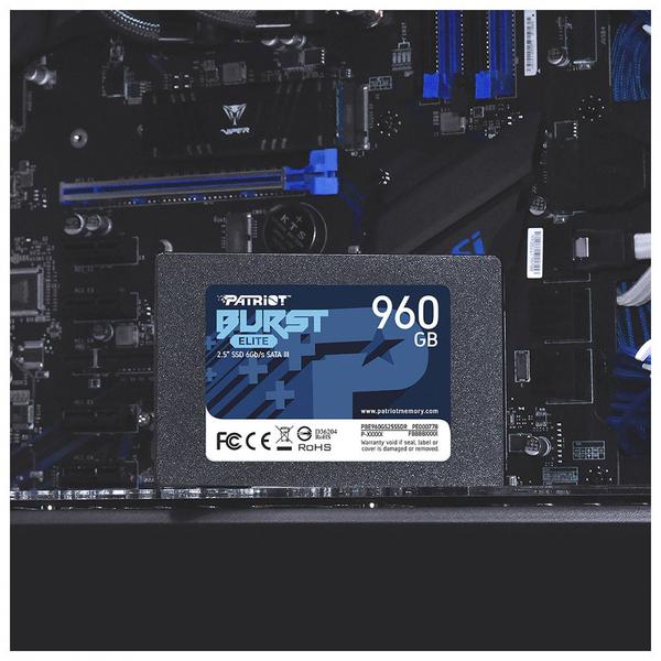 Imagem de SSD Patriot Burst Elite 2.5 960GB SATA III 450Mb/s - PBE960GS25SSDR