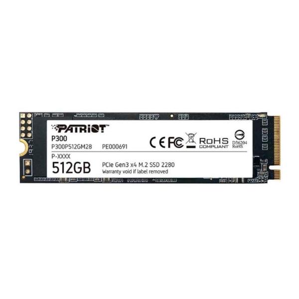 Imagem de Ssd Patriot P300 512Gb M.2 2280 NVMe PCIe Leitura 1700MBs e Gravação 1100MBs - P300P512GM28