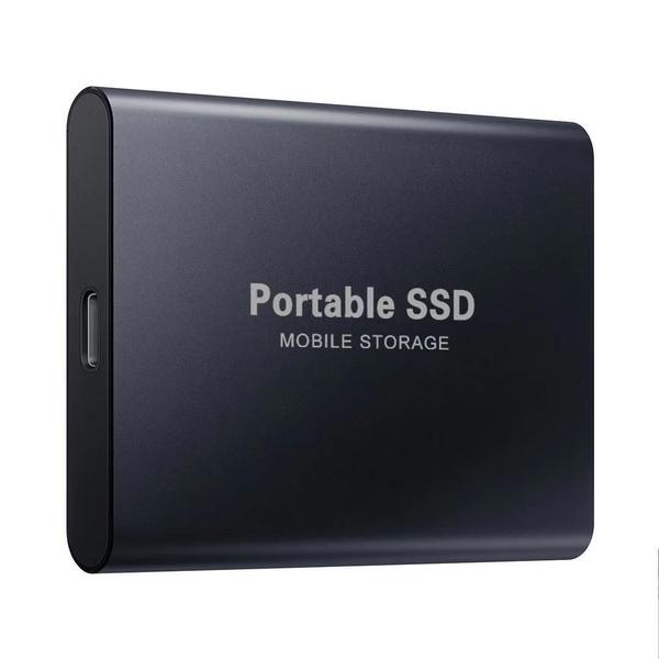 Imagem de SSD portátil de 12 TB Unidade de Estado Sólido Externo Tipo-C/USB Mobile SSD externo para PC/Notebook, Mac, PS4 & Xbox (12TB,Preto)