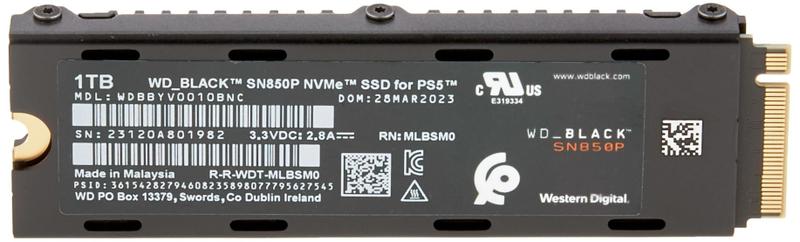 Imagem de SSD WD_BLACK SN850P NVMe M.2 de 1 TB com dissipador de calor para PS5