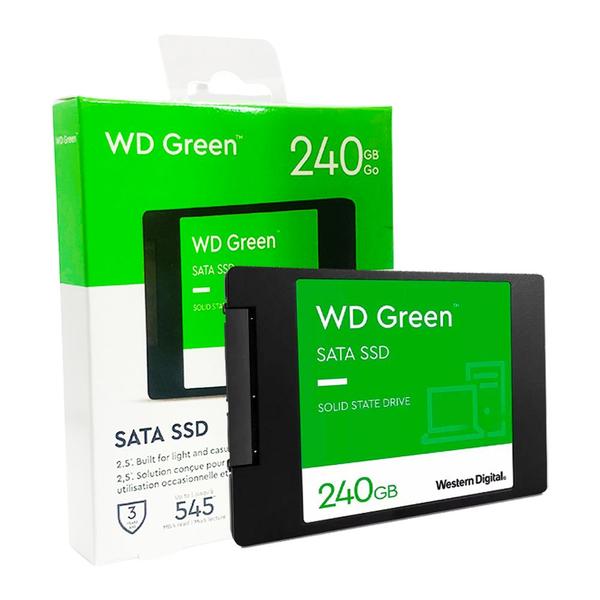 Imagem de SSD Western Digital 240 GB WD Green, SATA, Leitura: 545MB/s e Gravação: 430MB/s - WDS240G3G0A