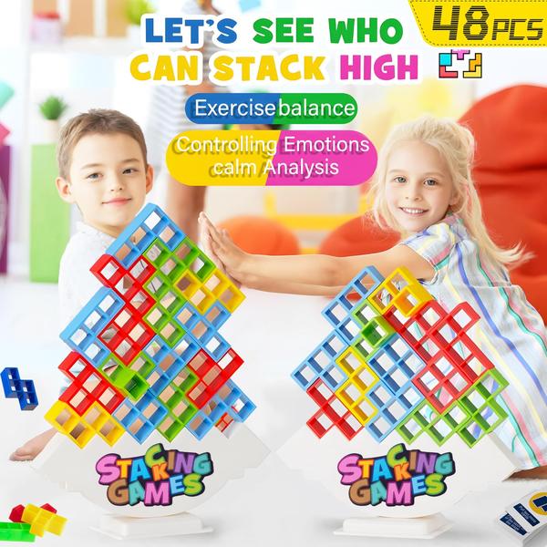 Imagem de Stacking Game Balance Blocks Tetra Tower 48 unidades GINROGD