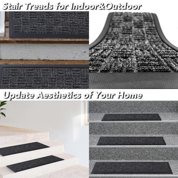 Imagem de Stair Treads Aucuda para degraus de madeira internos e externos (pacote com 4)