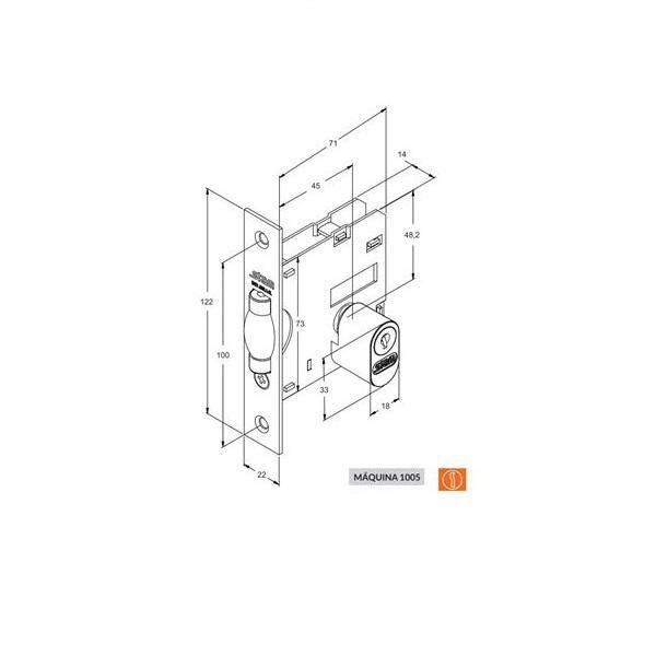 Imagem de Stam - Fechadura 1005 T Tetra Rolete Quadrada Escovada