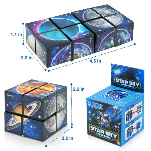 Imagem de Star Cube Magic Cube 2 em 1 Set, Yoshimoto Cube Infinity Magic 3D Puzzle Cubes para crianças e adultos