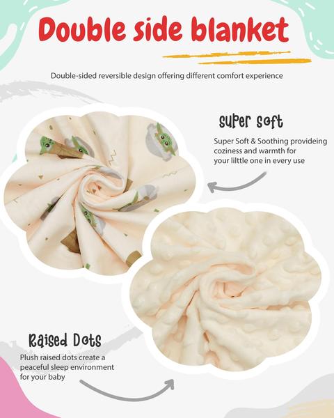 STAR WARS Mandalorian Baby Unisex Plush Blanket Baby Yoda Baby Gifts - Cobertores Soft Baby (Off-White/Green, 0-12 Meses) Imagem de STAR WARS Mandalorian Baby Unisex Plush Blanket Baby Yoda Baby Gifts - Cobertores Soft Baby (Off-White/Green, 0-12 Meses)