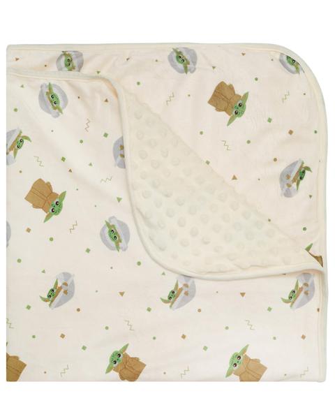 Imagem de STAR WARS Mandalorian Baby Unisex Plush Blanket  Baby Yoda Baby Gifts - Cobertores Soft Baby (Off-White/Green, 0-12 Meses)