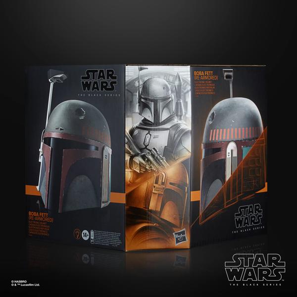 Imagem de Star Wars The Black Series Boba Fett (Re-Armored) Capacete Eletrônico Premium, The Mandalorian Roleplay Colecionável para Crianças de 14 anos ou mais