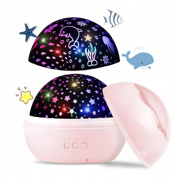 Starry Sky Spotlight, Baby Night Light, 2-in-ocean World Projection Lamp com cabo USB, mudança de 8 cores para quarto infantil e 360 lâmpada de mesa rotativa - HTTN Imagem de Starry Sky Spotlight, Baby Night Light, 2-in-ocean World Projection Lamp com cabo USB, mudança de 8 cores para quarto infantil e 360 lâmpada de mesa rotativa