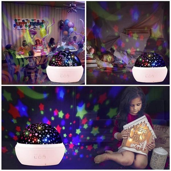 Starry Sky Spotlight, Baby Night Light, 2-in-ocean World Projection Lamp com cabo USB, mudança de 8 cores para quarto infantil e 360 lâmpada de mesa rotativa - HTTN Imagem de Starry Sky Spotlight, Baby Night Light, 2-in-ocean World Projection Lamp com cabo USB, mudança de 8 cores para quarto infantil e 360 lâmpada de mesa rotativa