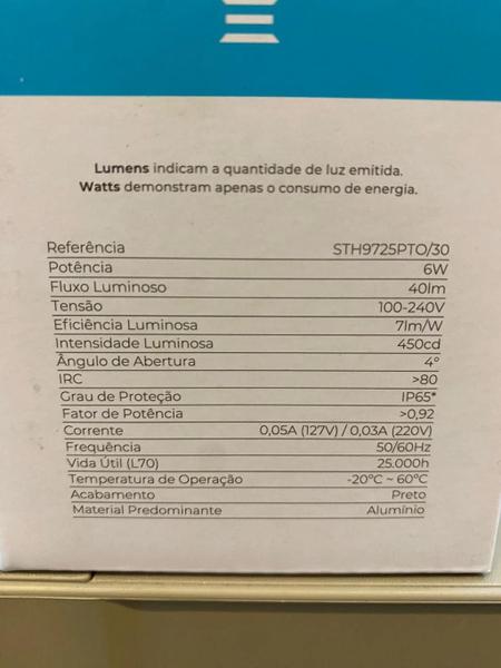 Imagem de Stella Arandela/balizador Led 6w 3000k Line Pt Sth9725pto/30